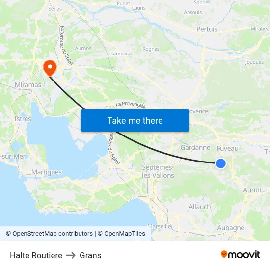 Halte Routiere to Grans map