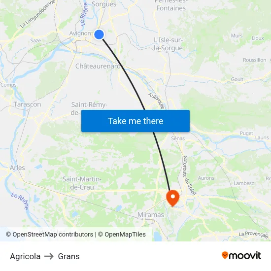 Agricola to Grans map