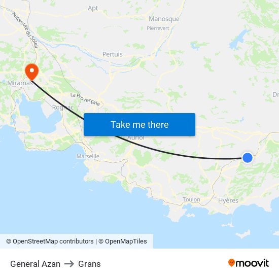 General Azan to Grans map