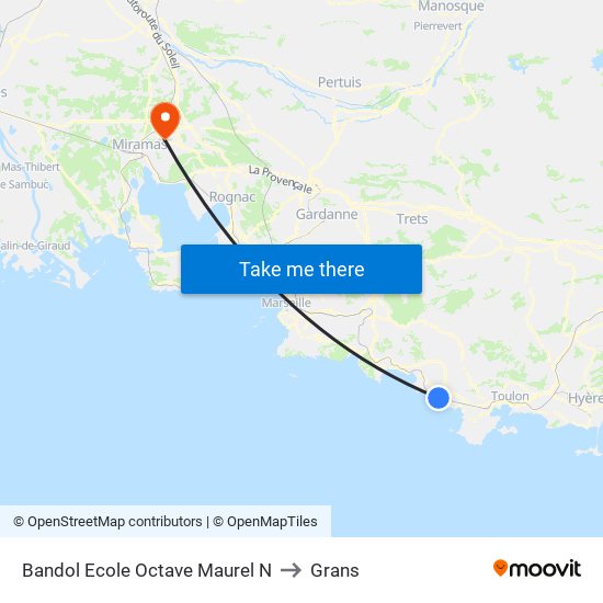 Bandol Ecole Octave Maurel N to Grans map