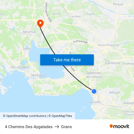 4 Chemins Des Aygalades to Grans map