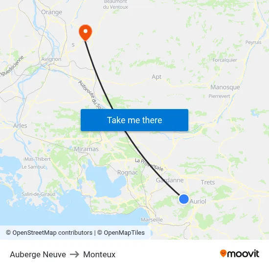Auberge Neuve to Monteux map