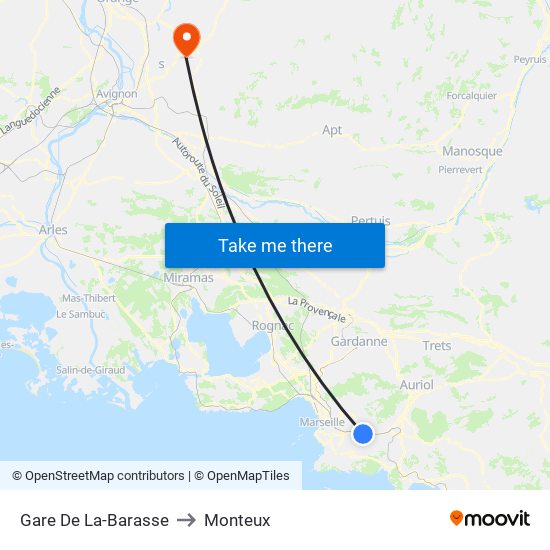 Gare De La-Barasse to Monteux map