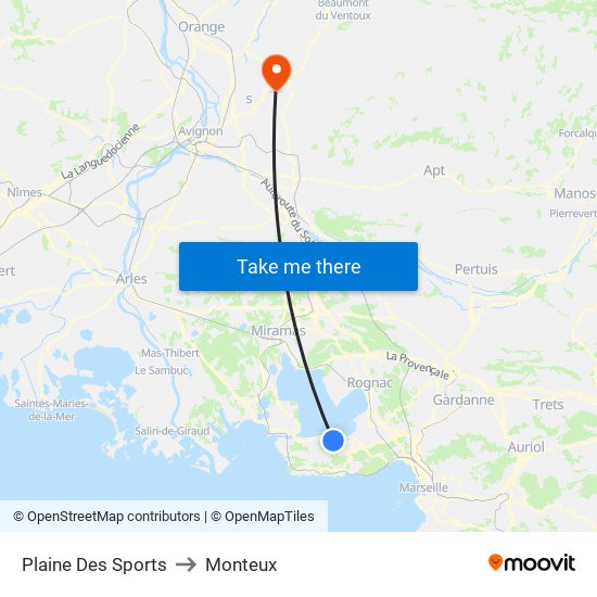 Plaine Des Sports to Monteux map