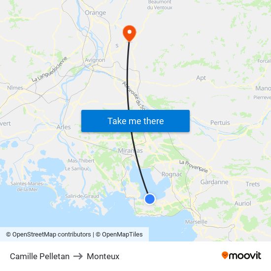 Camille Pelletan to Monteux map