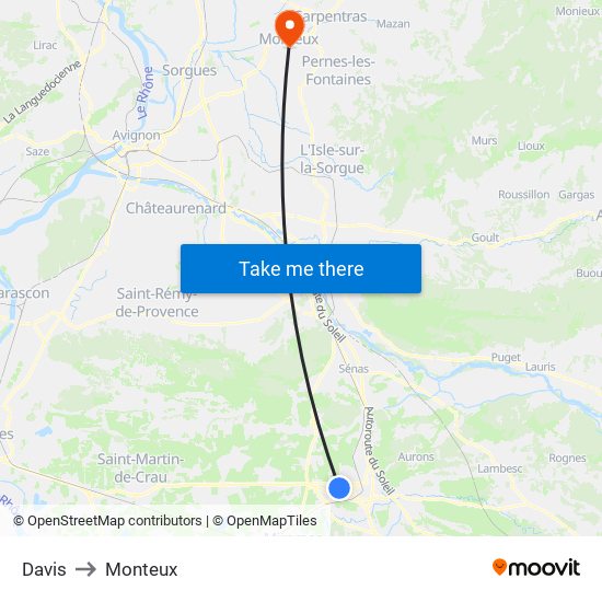 Davis to Monteux map