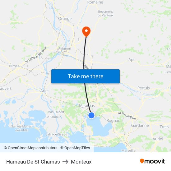 Hameau De St Chamas to Monteux map
