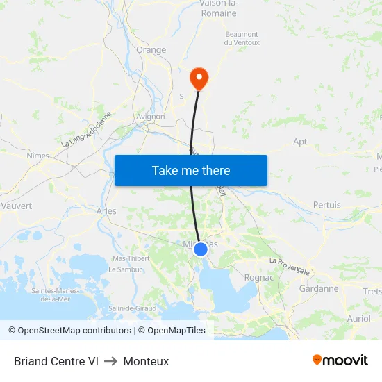 Briand Centre VI to Monteux map