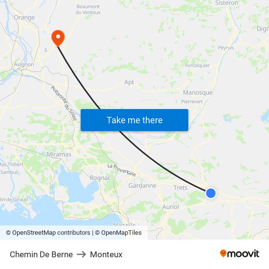 Chemin De Berne to Monteux map