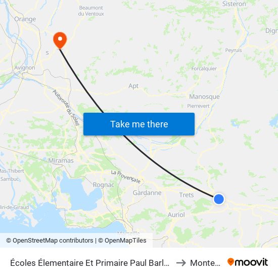 Écoles Élementaire Et Primaire Paul Barles to Monteux map