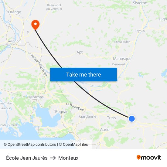 École Jean Jaurès to Monteux map