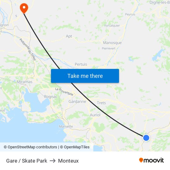 Gare / Skate Park to Monteux map