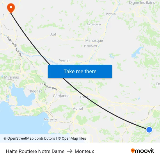 Halte Routiere Notre Dame to Monteux map