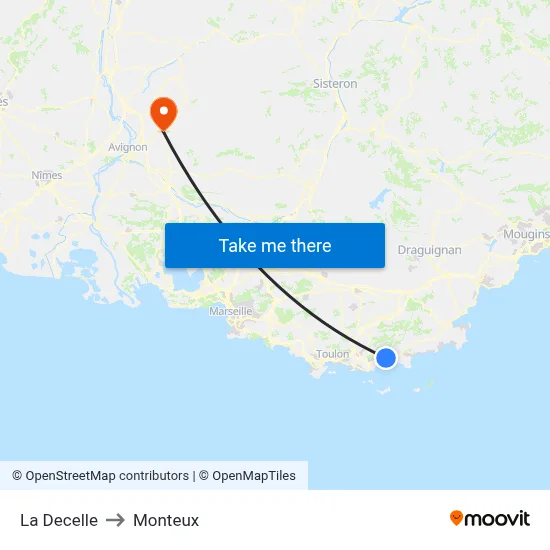 La Decelle to Monteux map