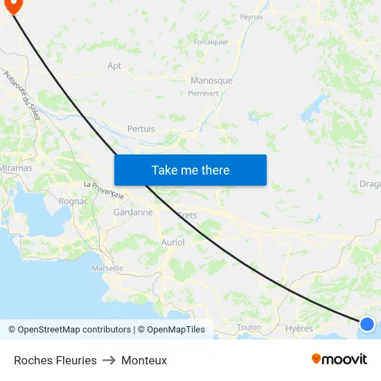Roches Fleuries to Monteux map