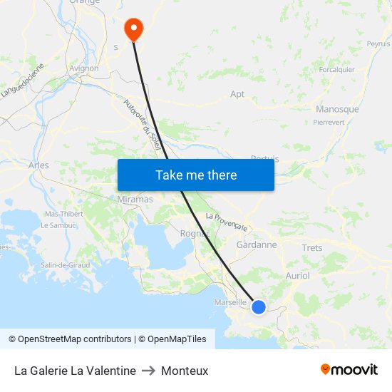 La Galerie La Valentine to Monteux map