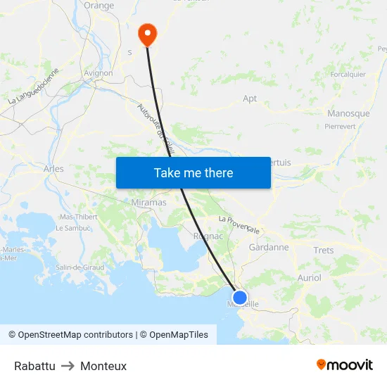 Rabattu to Monteux map