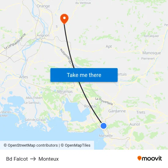 Bd Falcot to Monteux map