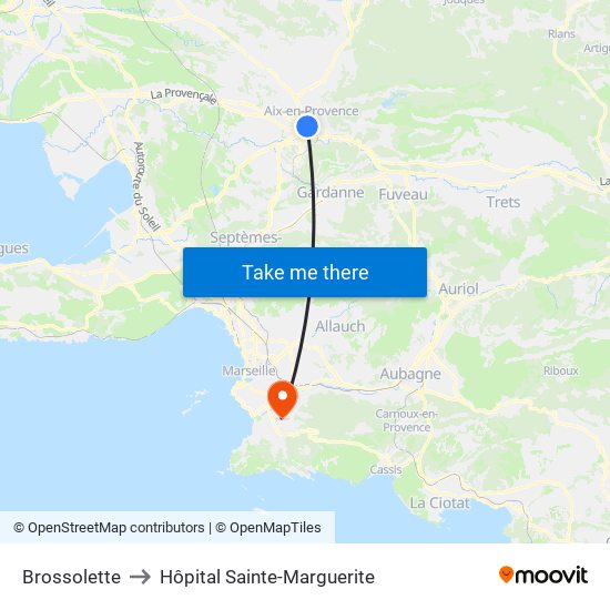 Brossolette to Hôpital Sainte-Marguerite map