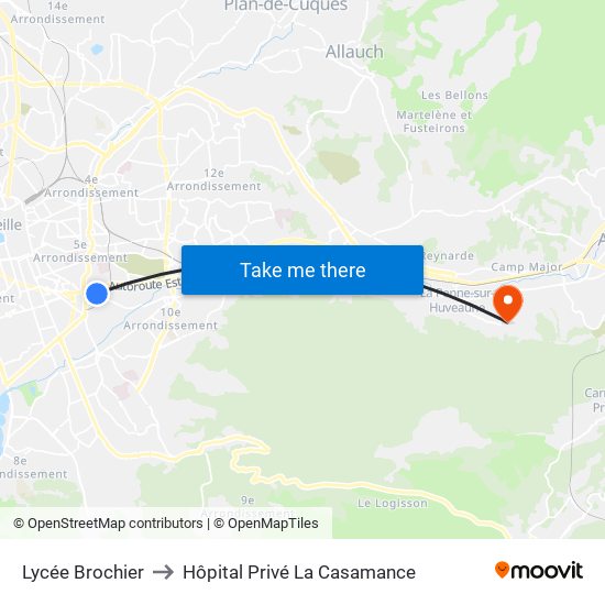 Lycée Brochier to Hôpital Privé La Casamance map