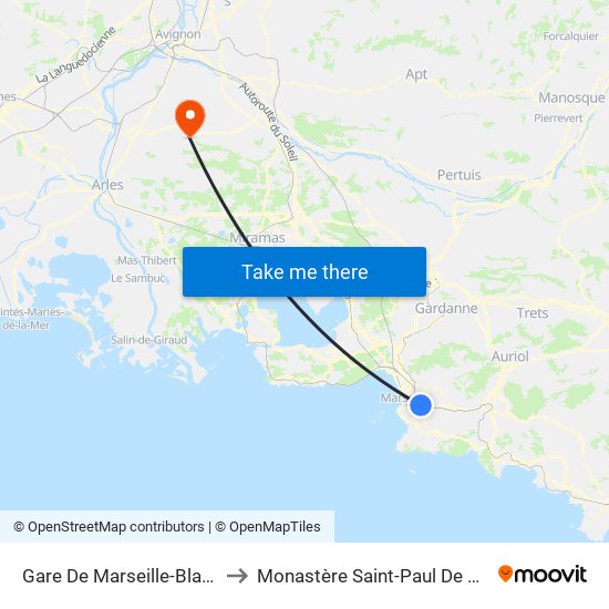 Gare De Marseille-Blancarde to Monastère Saint-Paul De Mausole map