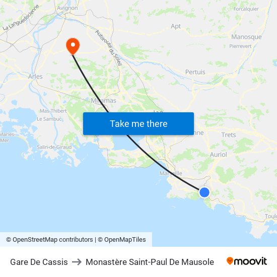 Gare De Cassis to Monastère Saint-Paul De Mausole map