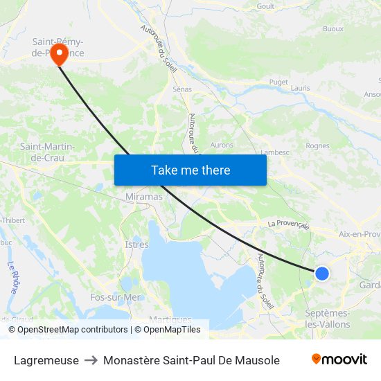 Lagremeuse to Monastère Saint-Paul De Mausole map