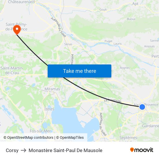 Corsy to Monastère Saint-Paul De Mausole map