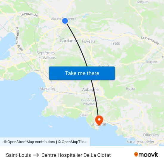 Saint-Louis to Centre Hospitalier De La Ciotat map