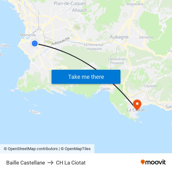 Baille Castellane to CH La Ciotat map