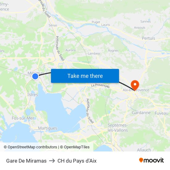 Gare De Miramas to CH du Pays d'Aix map