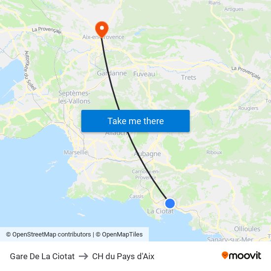 Gare De La Ciotat to CH du Pays d'Aix map