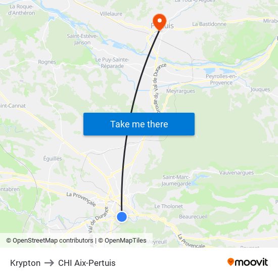 Krypton to CHI Aix-Pertuis map