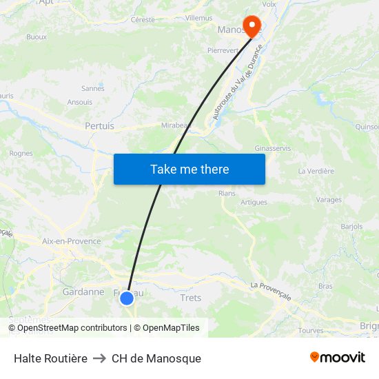 Halte Routière to CH de Manosque map