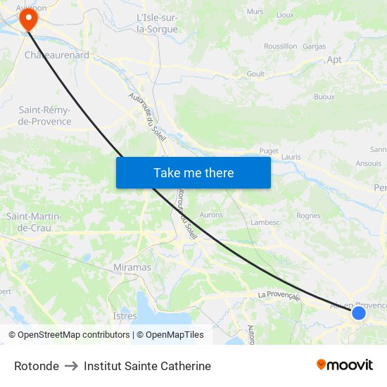 Rotonde to Institut Sainte Catherine map