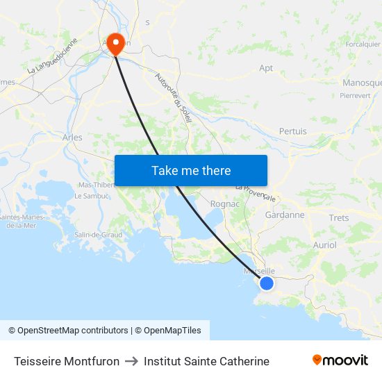 Teisseire Montfuron to Institut Sainte Catherine map