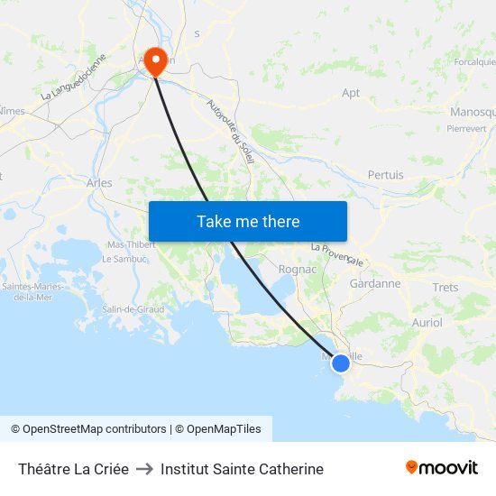 Théâtre La Criée to Institut Sainte Catherine map