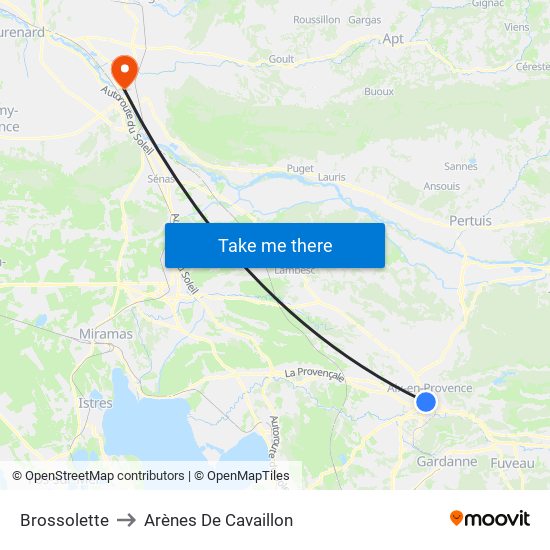 Brossolette to Arènes De Cavaillon map