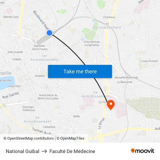 National Guibal to Faculté De Médecine map