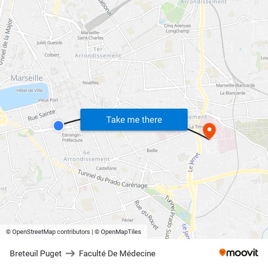 Breteuil Puget to Faculté De Médecine map