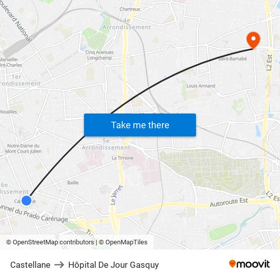 Castellane to Hôpital De Jour Gasquy map