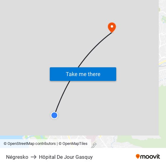 Négresko to Hôpital De Jour Gasquy map