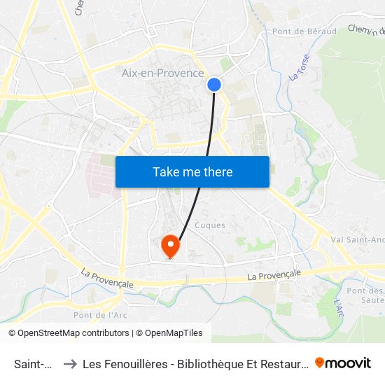 Saint-Louis to Les Fenouillères - Bibliothèque Et Restaurant Universitaire map