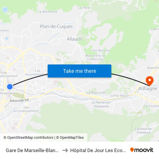 Gare De Marseille-Blancarde to Hôpital De Jour Les Ecoutilles map