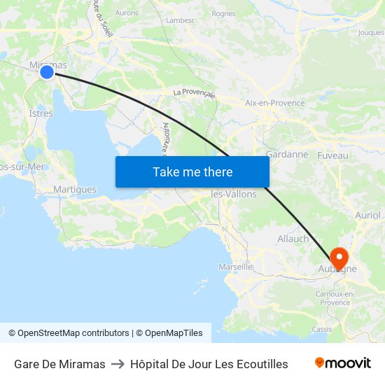 Gare De Miramas to Hôpital De Jour Les Ecoutilles map