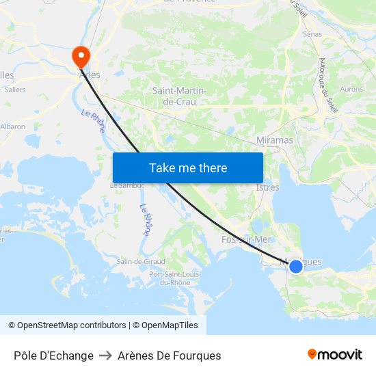 Pôle D'Echange to Arènes De Fourques map