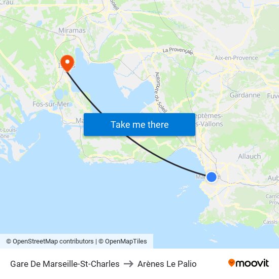 Gare De Marseille-St-Charles to Arènes Le Palio map