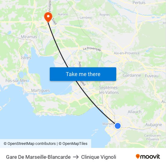 Gare De Marseille-Blancarde to Clinique Vignoli map