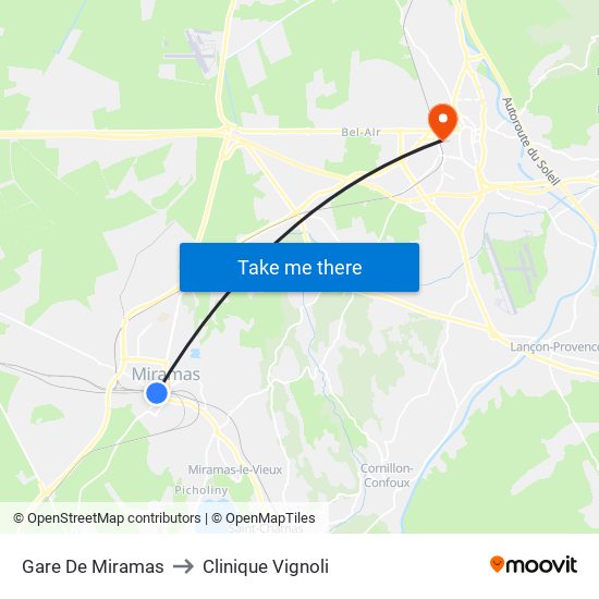 Gare De Miramas to Clinique Vignoli map