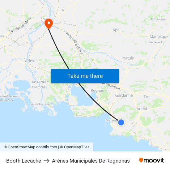 Booth Lecache to Arènes Municipales De Rognonas map
